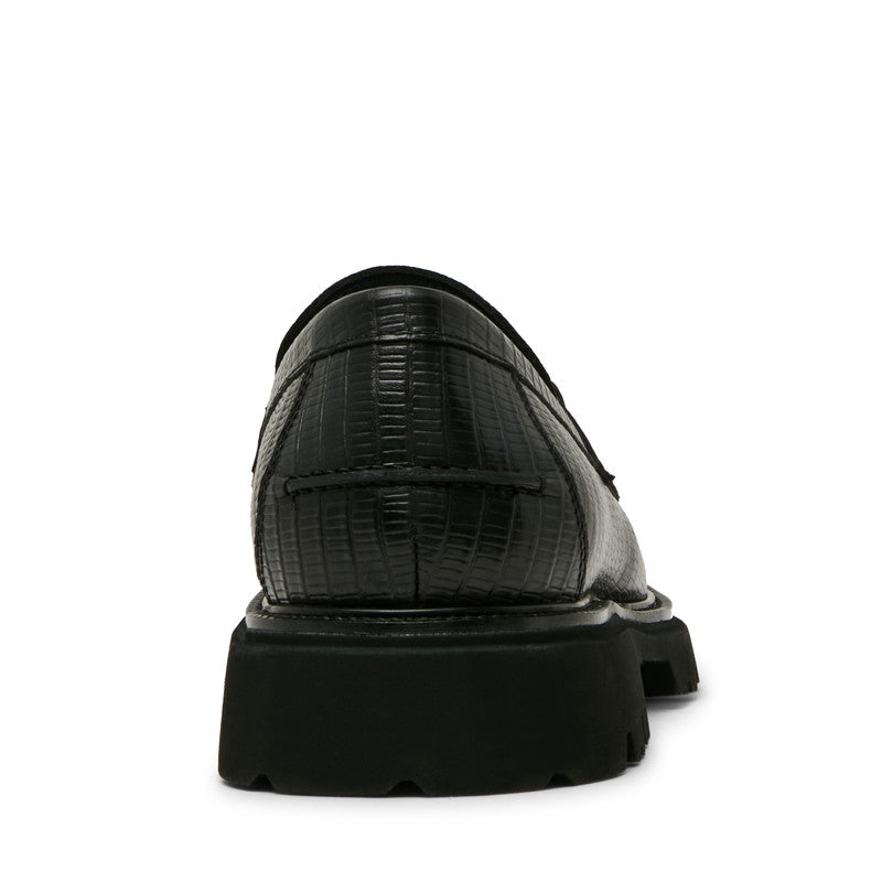 Naxos Men's Black Lizard-Embossed Leather Loafers - view 5