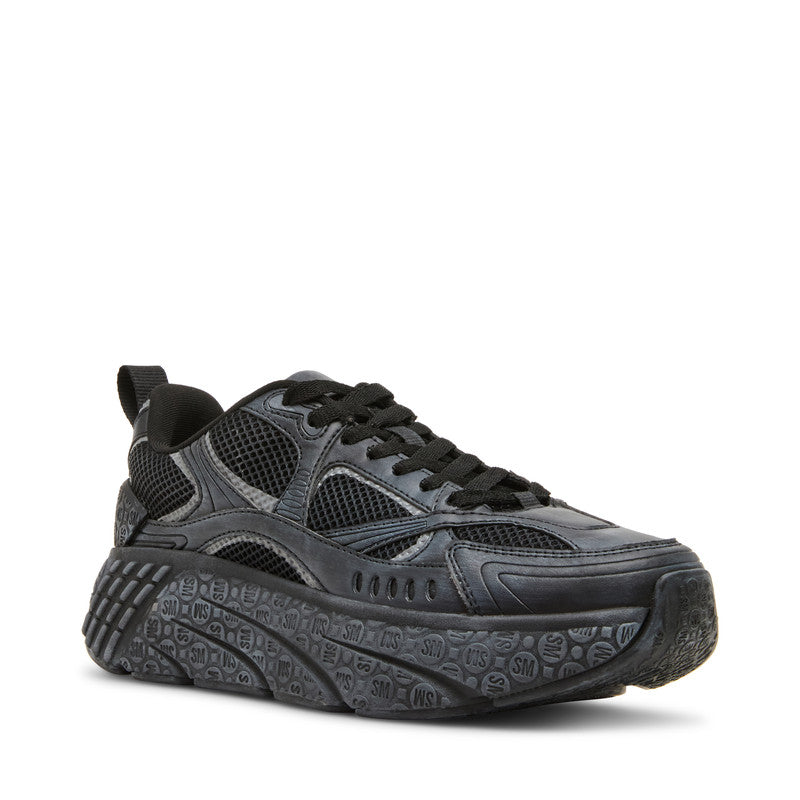 Previx N Black Men's Low-Top Lace-Up Sneakers
