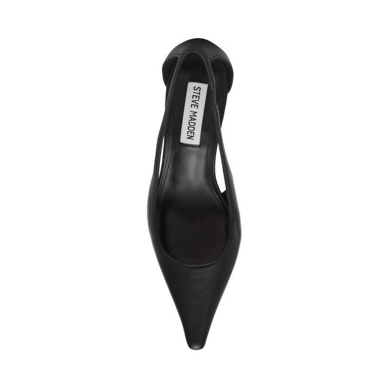 Steve Madden Altra black leather heels, top view