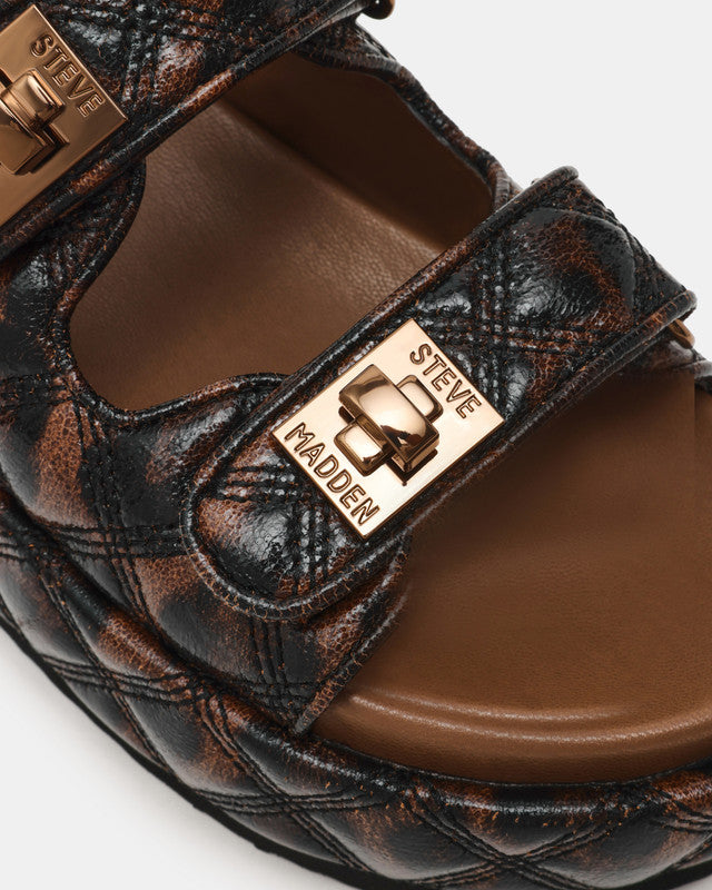 Big Bang Women's Black/Brown Leopard Flat Sandals - view 3