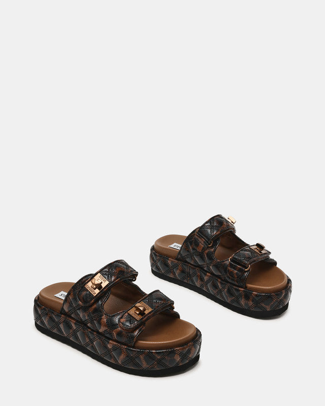 Big Bang Women's Black/Brown Leopard Flat Sandals - view 4