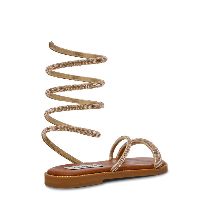 Steve Madden Blitzzi Women's Rose Gold Flat Sandals - opposite side profile - view 2
