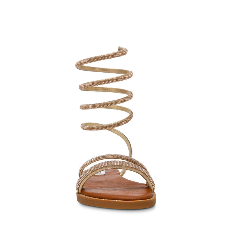Steve Madden Blitzzi Women's Rose Gold Flat Sandals - front view