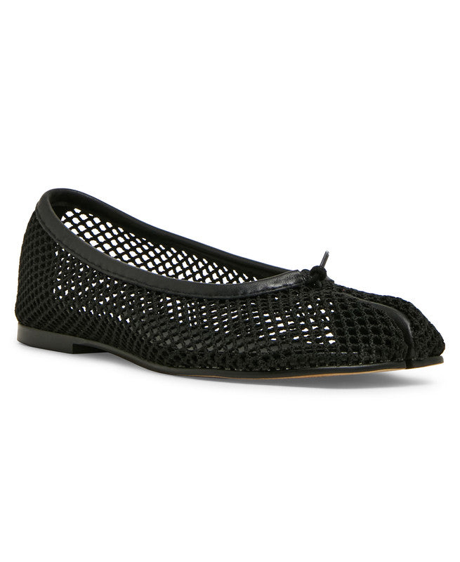 Steve Madden Calico Mesh Women's Black Ballet Flats - side profile