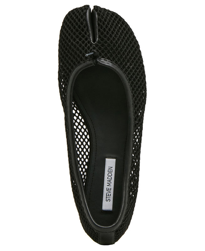 Steve Madden Calico Mesh Women's Black Ballet Flats - top view