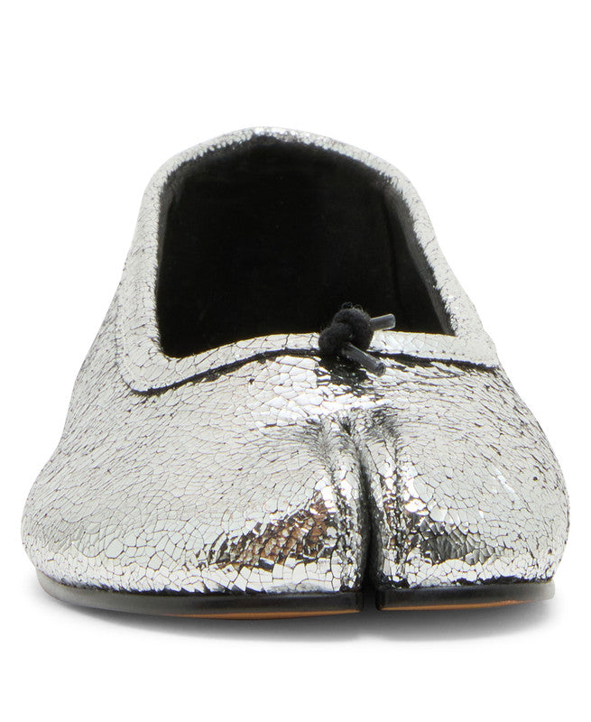 Calico Silver Crinkle Split-Toe Ballerinas - view 3