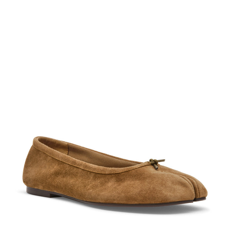 Calico Taupe Suede Women's Tabi Ballet Flats