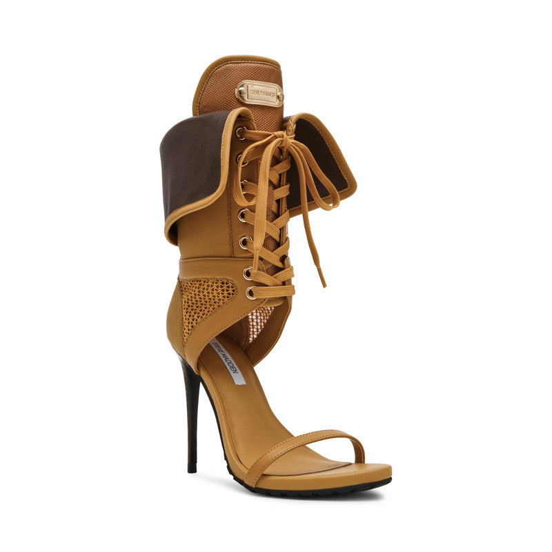 Casella Lug Wheat Lace-Up Heeled Sandals