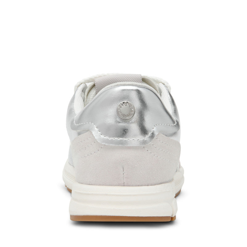 Steve Madden Collector Women's Silver Sneakers - rear view