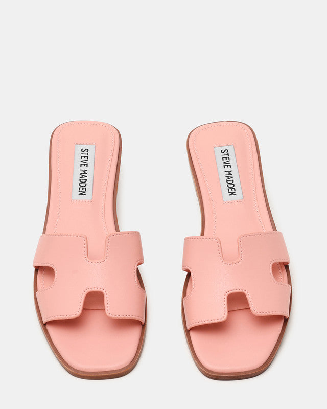 Steve Madden Hadyn Women's Baby Pink Blush Flat Sandals - top view