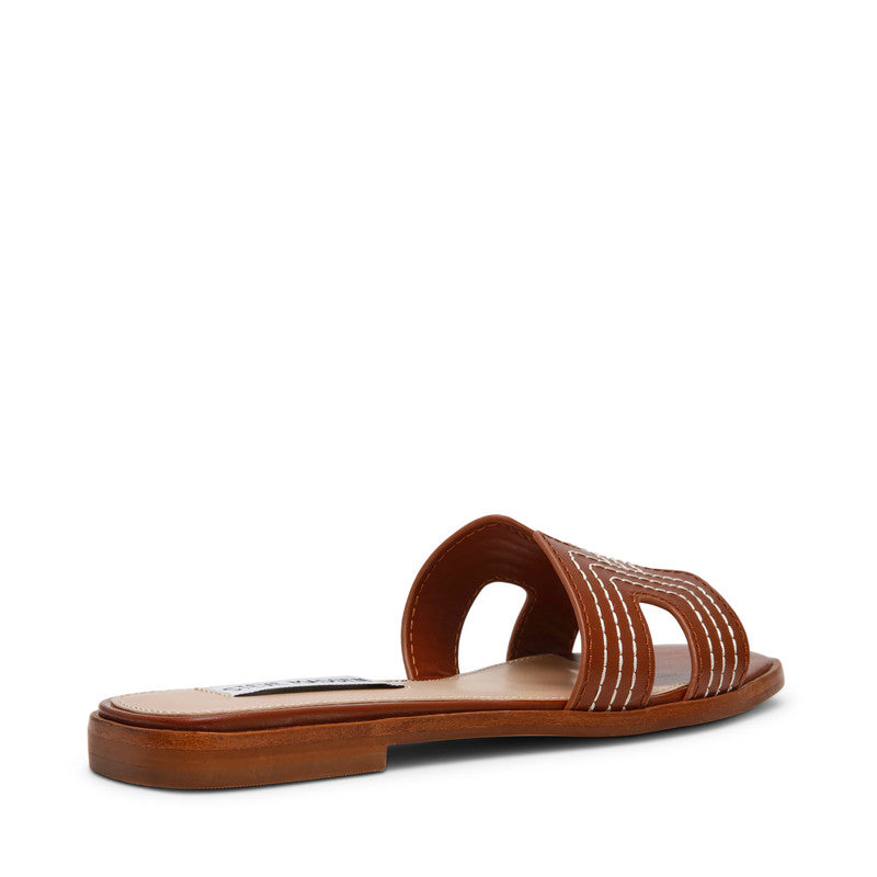Steve Madden Hadyn Women's Dark Cognac Flat Sandals - opposite side profile - view 2
