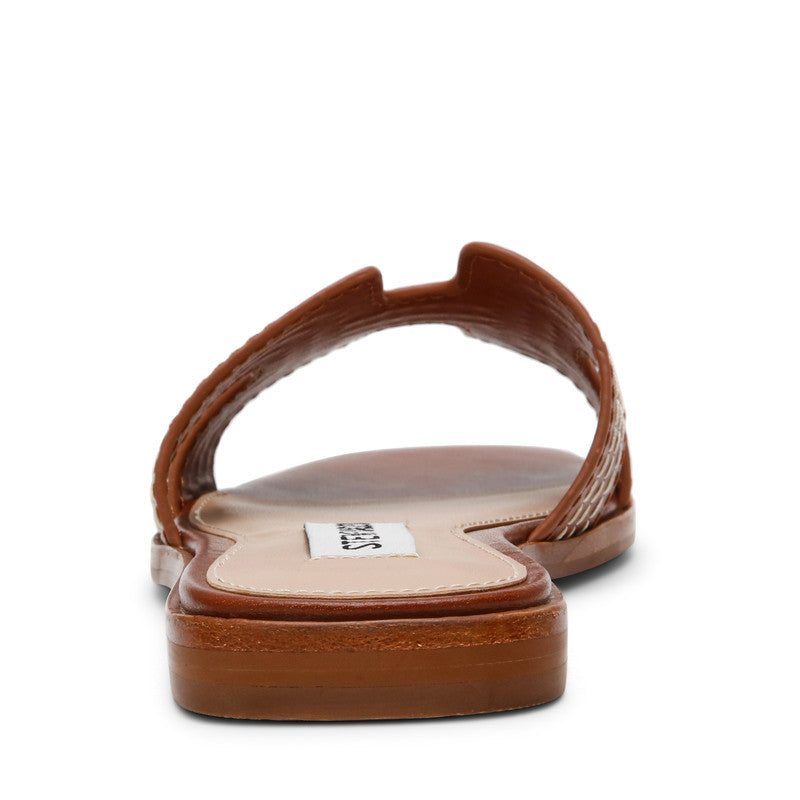 Steve Madden Hadyn Women's Dark Cognac Flat Sandals - rear view