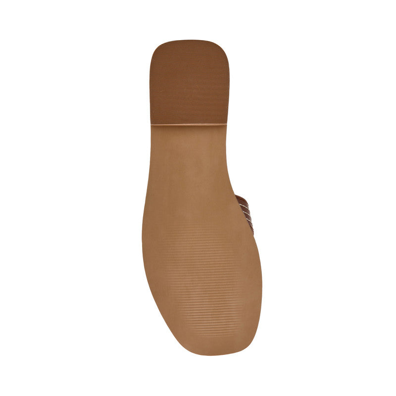 Steve Madden Hadyn Women's Dark Cognac Flat Sandals - outsole view