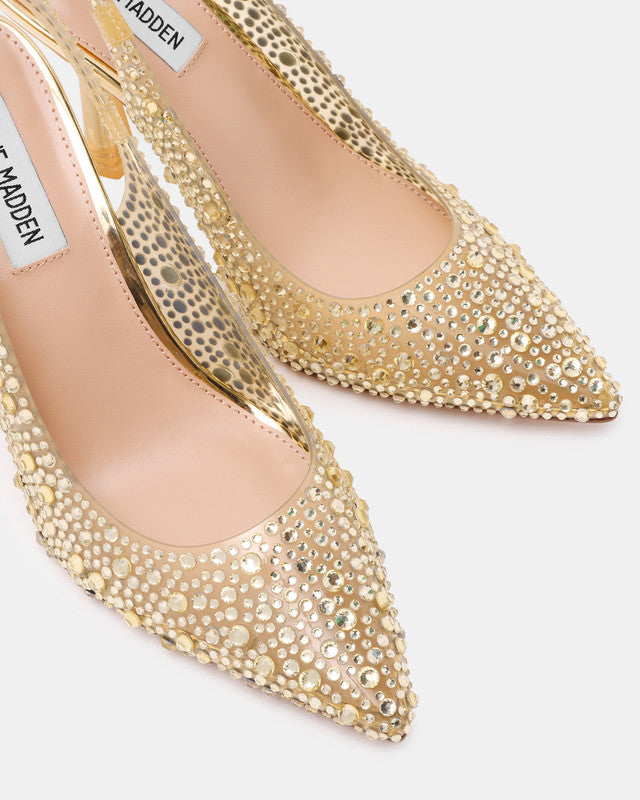 Steve Madden Jeweler women's gold occasion heels, product view 5