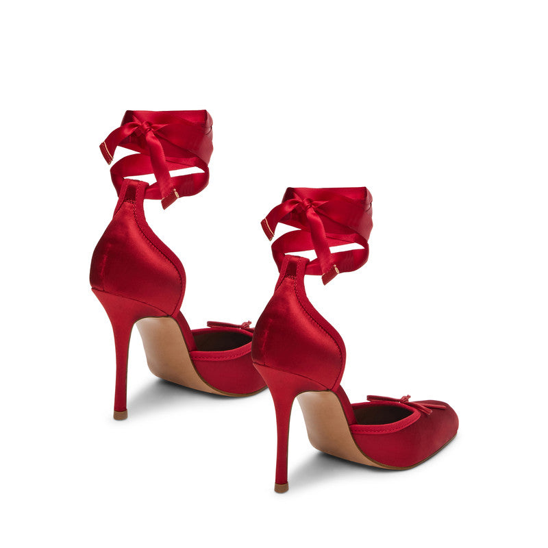 Larina Women's Red Satin Heeled Sandals - view 4