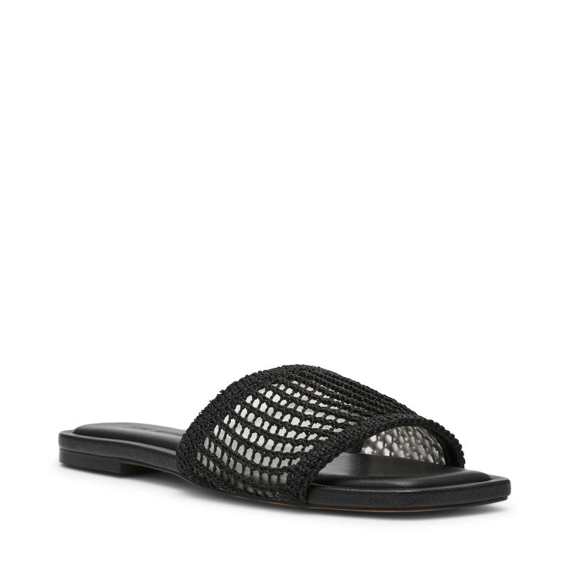 Lazzo Black Women's Flat Sandals
