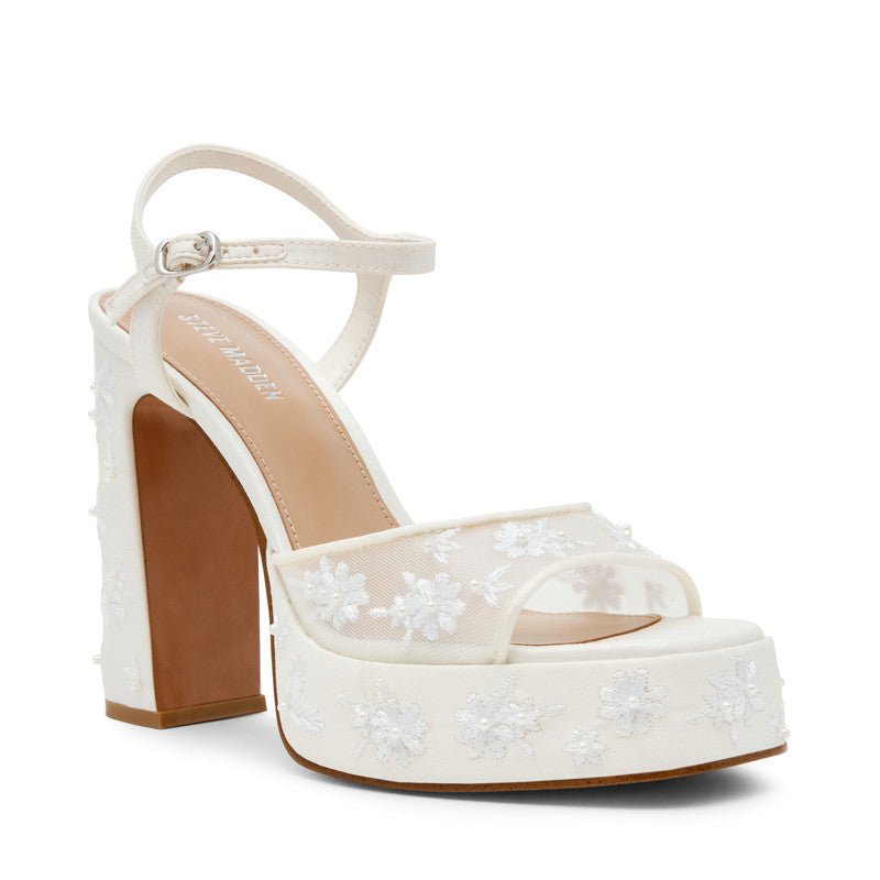 Liandra-Embroidery White Women's Heels