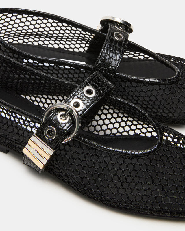 Lucia Mesh Black Mesh Women's Ballerinas Flats - view 4