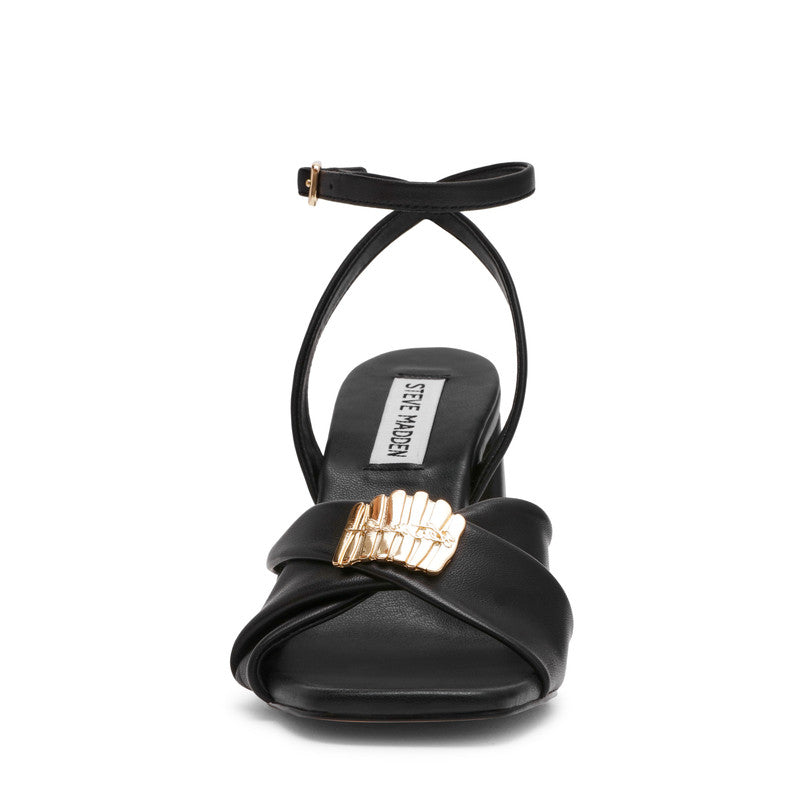 Montage Black Leather Women's Heel Sandals - view 4