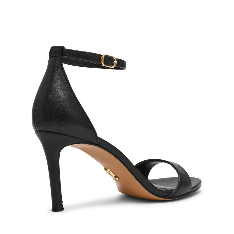 Nevina Black Leather Women's Heel Sandals - view 2