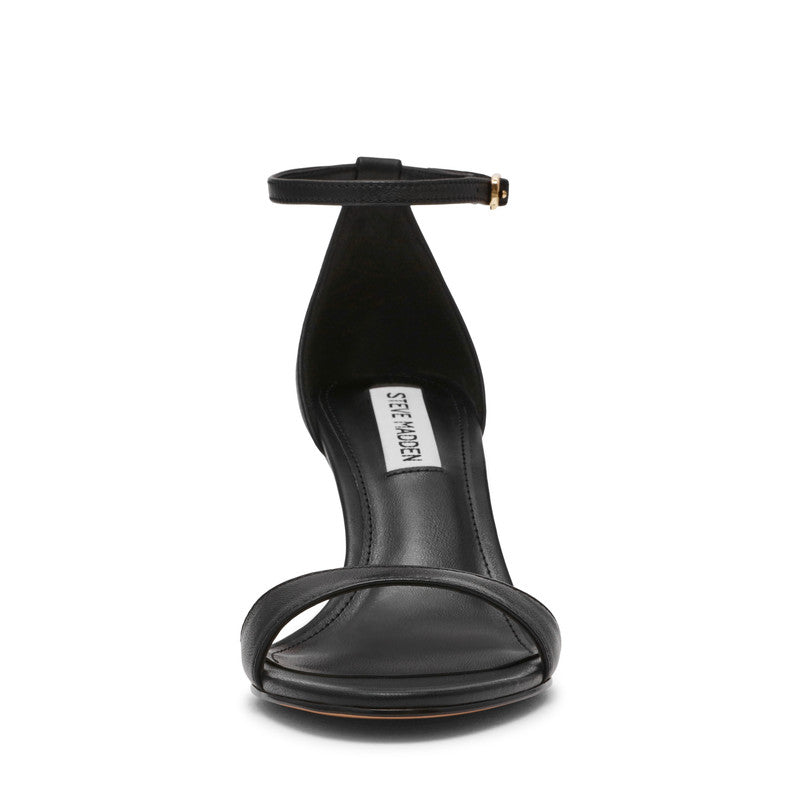 Nevina Black Leather Women's Heel Sandals - view 4