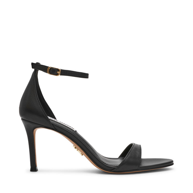Nevina Black Leather Women's Heel Sandals - view 5