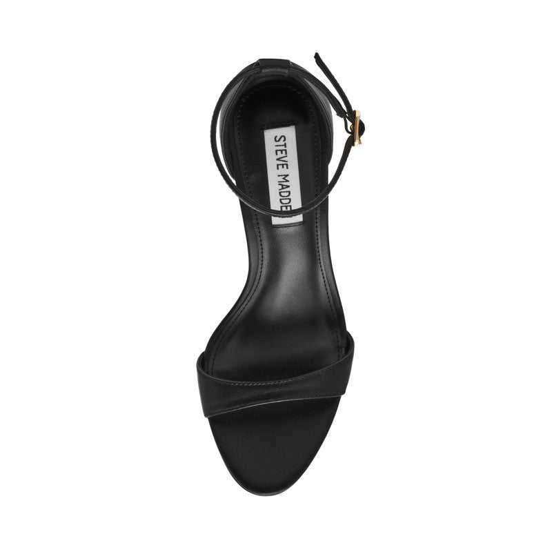 Nevina Black Leather Women's Heel Sandals - view 6