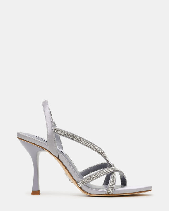Nexus Women's Silver Satin Heeled Sandals