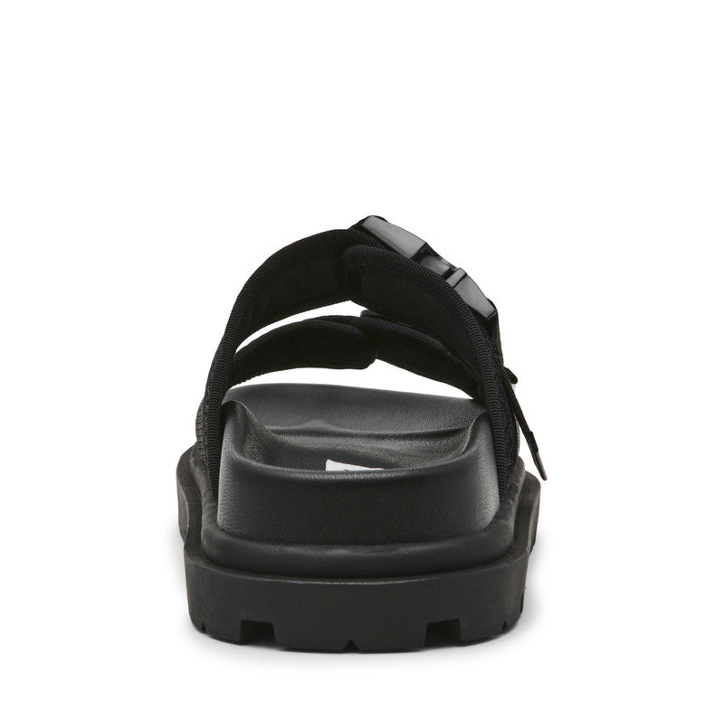 Steve Madden Oh Dear Women's Black Flat Sandals - rear view