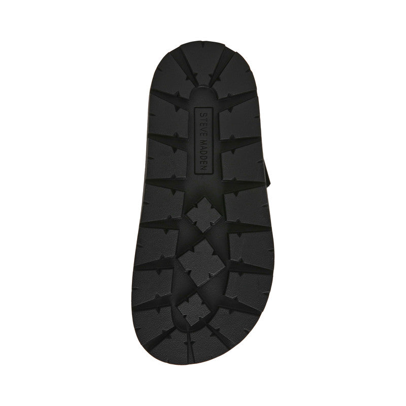 Steve Madden Oh Dear Women's Black Flat Sandals - outsole view