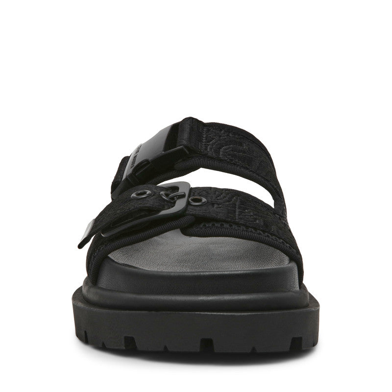 Steve Madden Oh Dear Women's Black Flat Sandals - front view