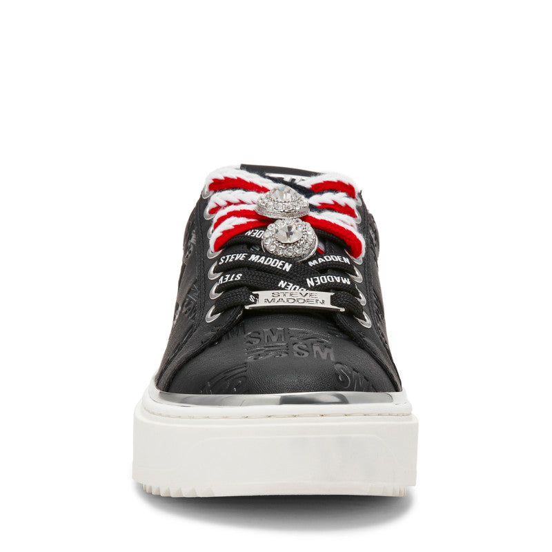 Steve Madden On-Stage Women's Black Sneakers - front view