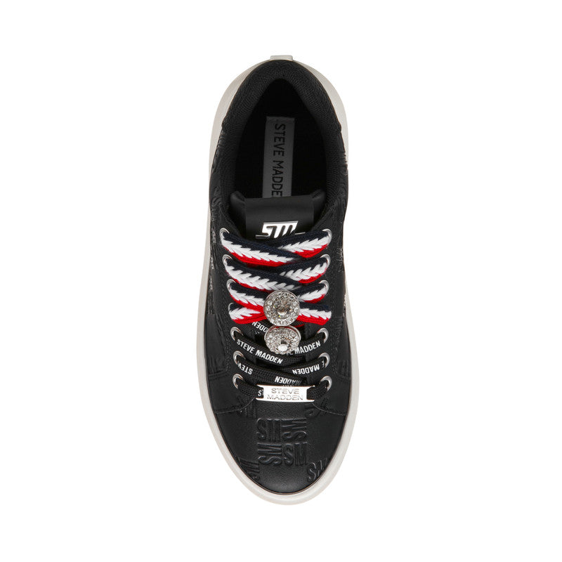 Steve Madden On-Stage Women's Black Sneakers - top view