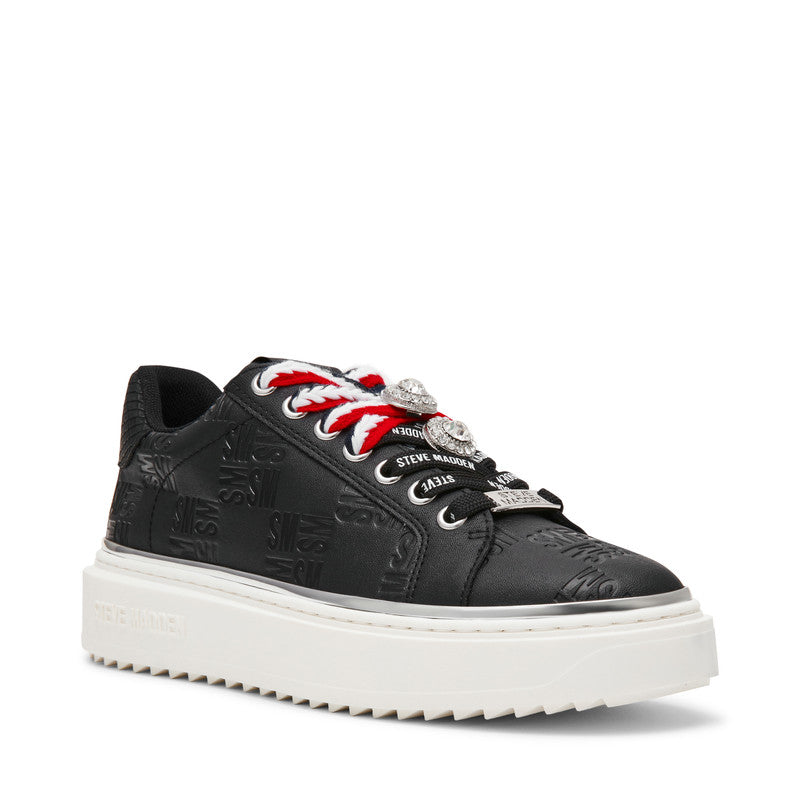 Steve Madden On-Stage Women's Black Sneakers - front three-quarter view