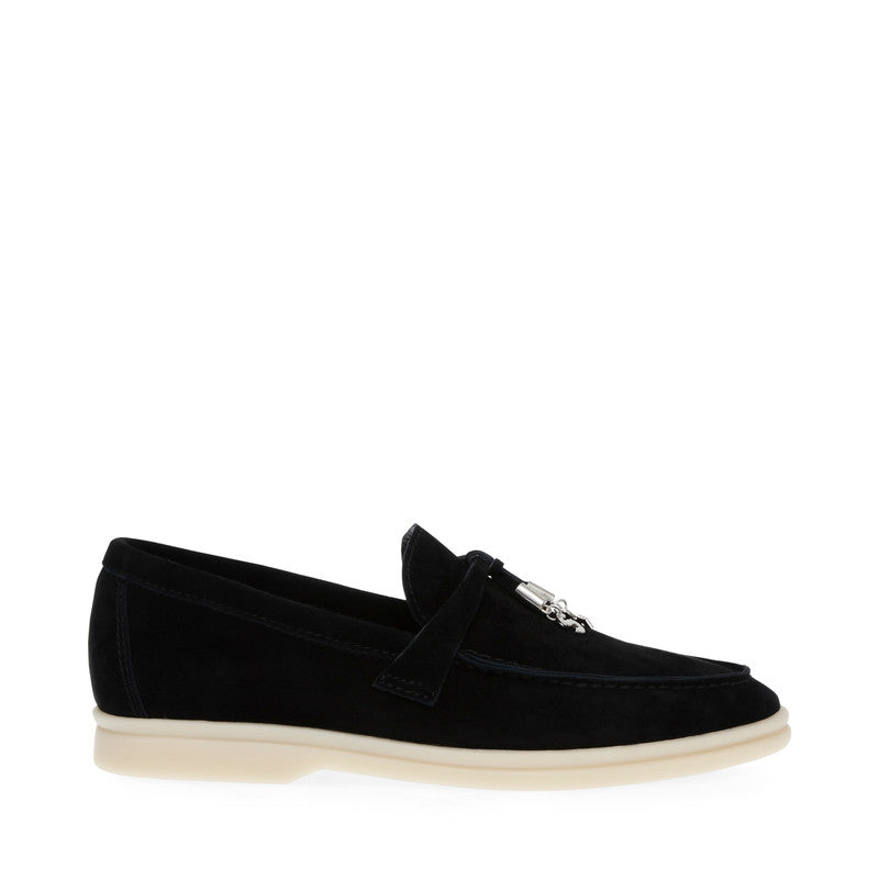 Steve Madden Portland Black Women's Loafers, side profile - view 5