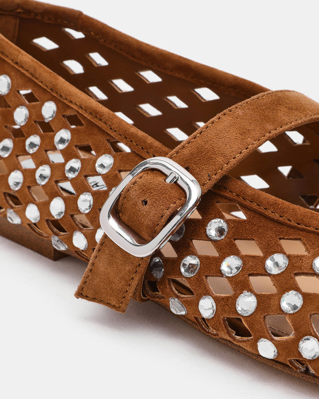 Rerun Women's Brown Ballerinas