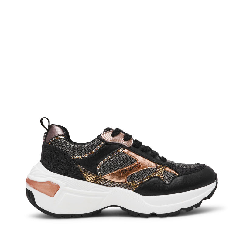 Steve Madden Stimulis Black Multicolor Women's Sneakers, side profile - view 5