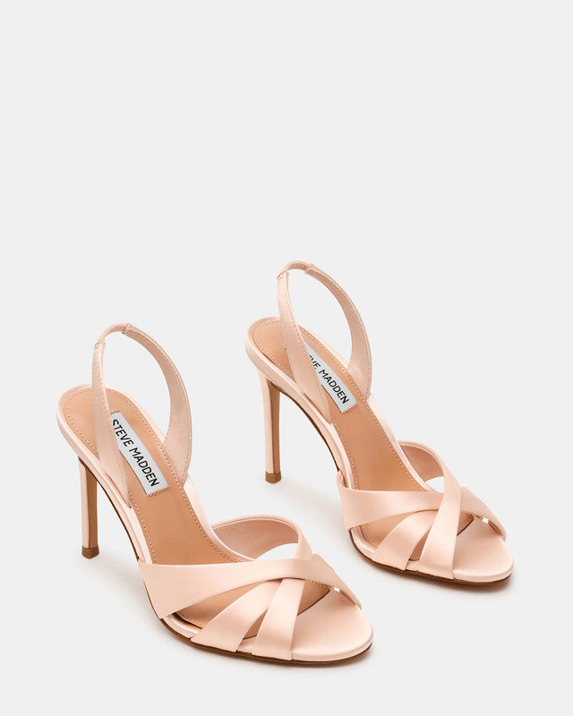 Trophies Champagne Satin Women's Satin Heel Sandals
