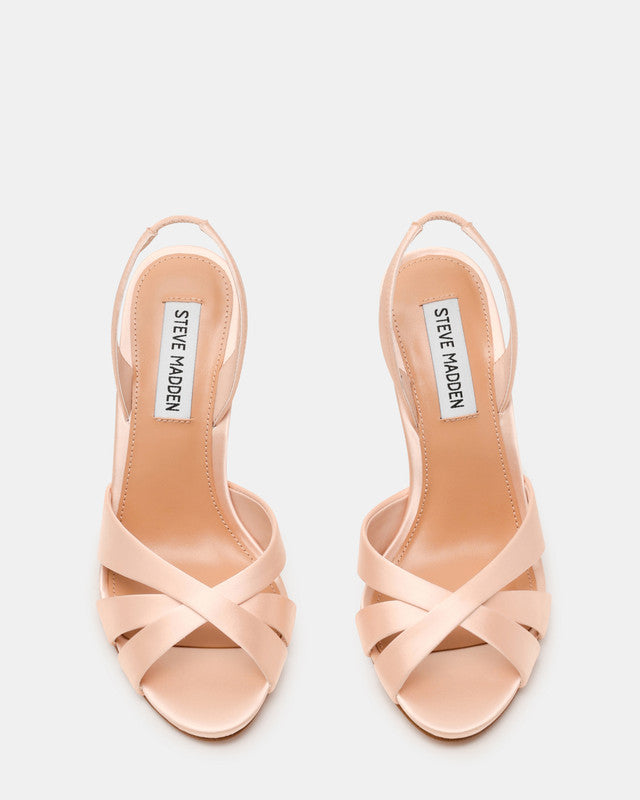 Trophies Champagne Satin Women's Satin Heel Sandals - view 3