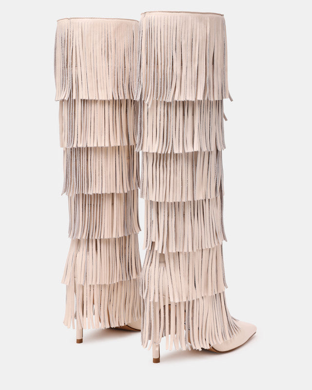 Wanderlust Women's Cream Mid High Boots