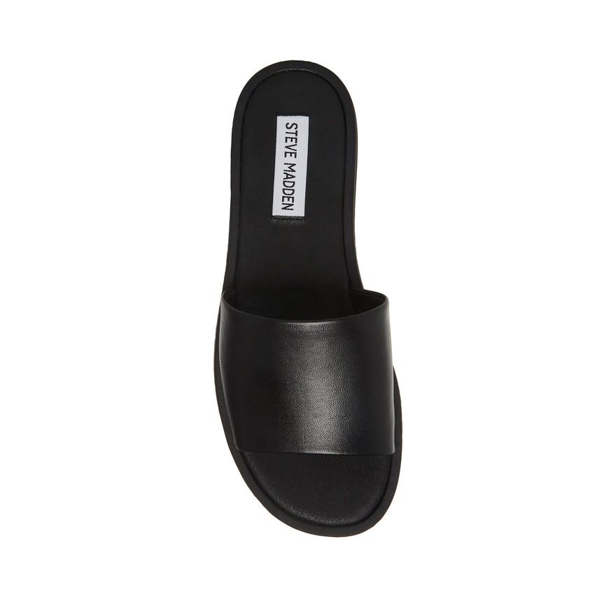 KAYA BLACK FLAT SANDALS