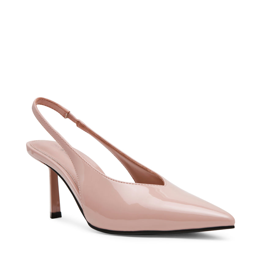 Brilliant Nude Patent Women's Heeled Sandals