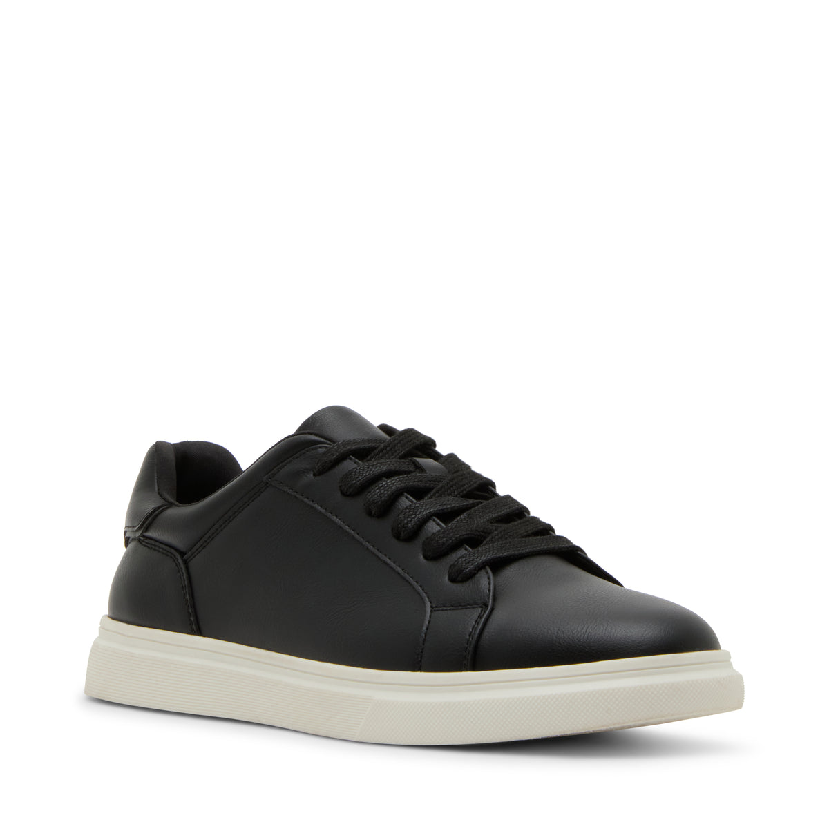 Steve Madden Mpeter Men's Black Lace-Up Shoes - front three-quarter view