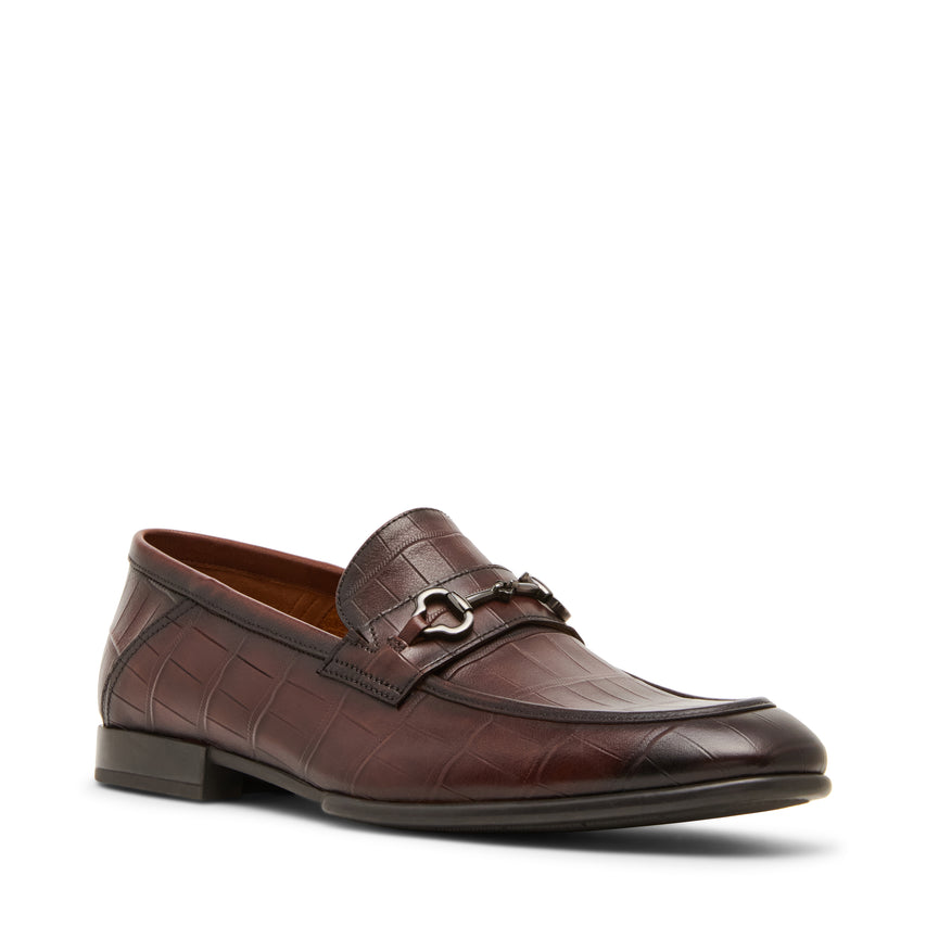 Sutton Men's Brown Croc Lace-Up Shoes