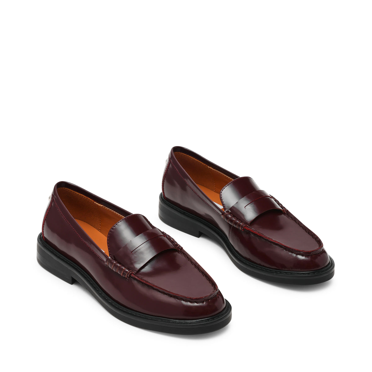 Adison Wine Leather Flat Sandals - view 2