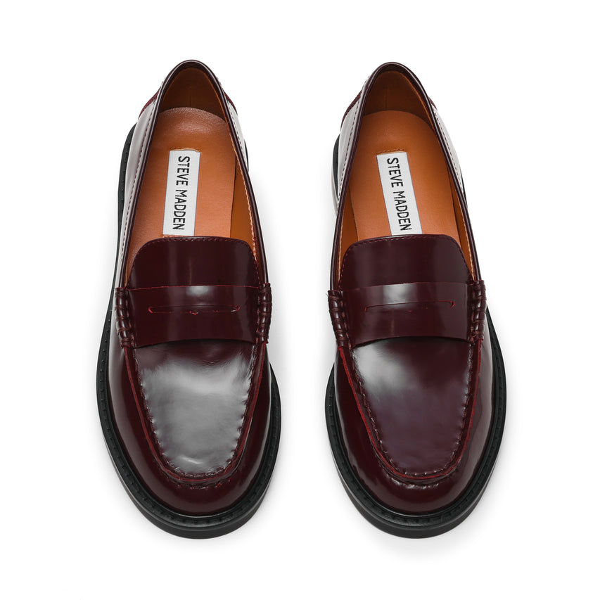 Adison Wine Leather Flat Sandals - view 4