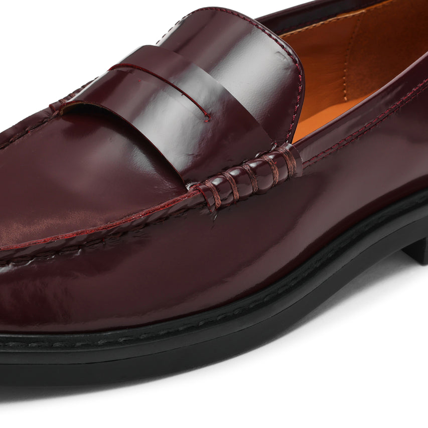 Adison Wine Leather Flat Sandals - view 5
