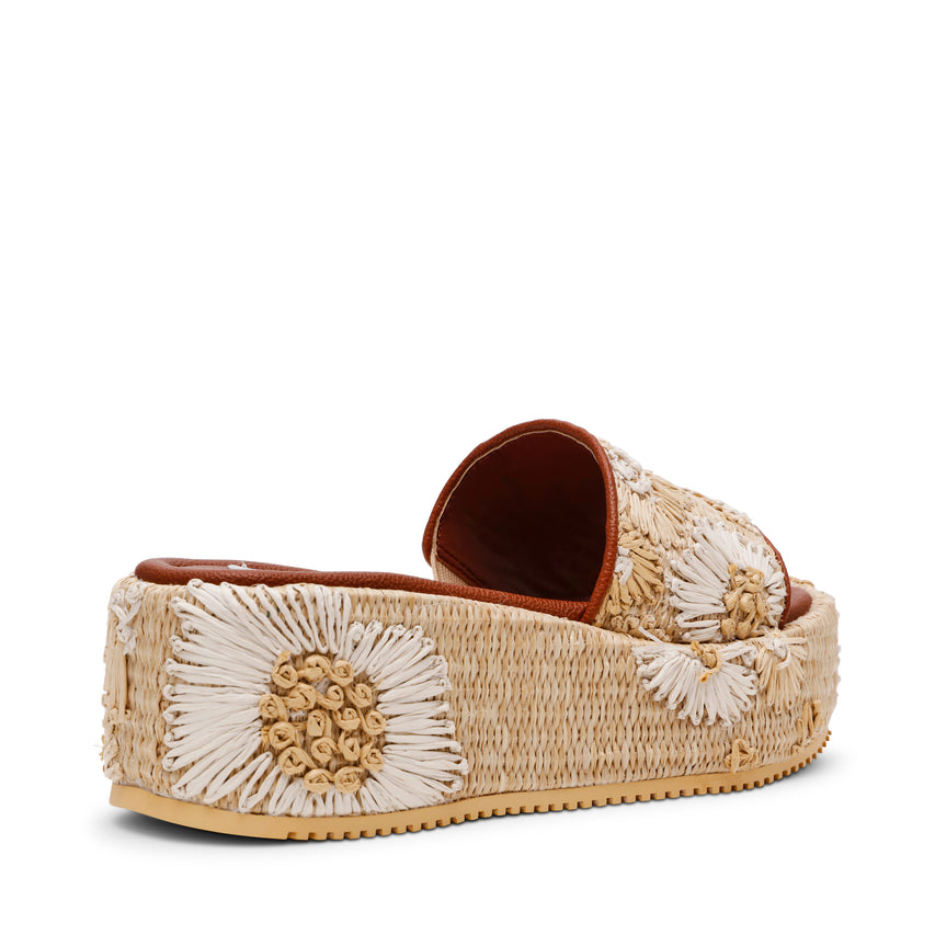 Decor-Emb Light Brown Women's Wedge Sandals — side view