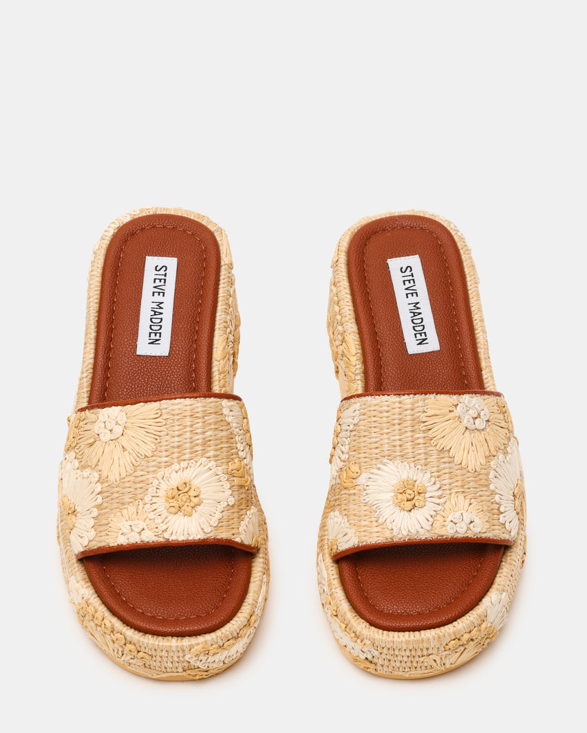 Decor-Emb Light Brown Women's Wedge Sandals — alternate view 6