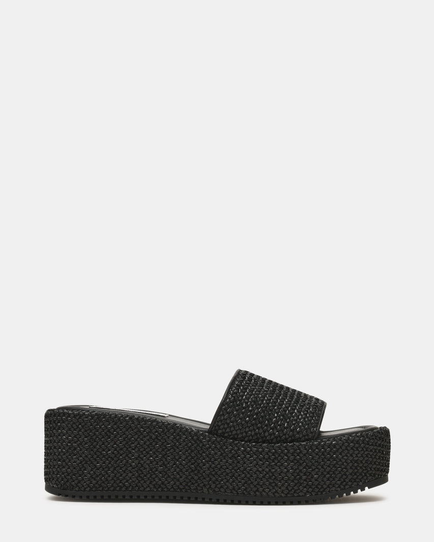 Decor Black Women's Wedge Sandals — front view